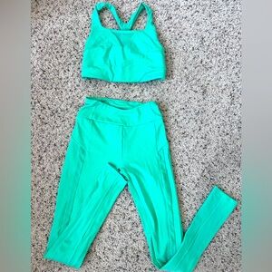 Gymshark sports bra + legging set mesh green